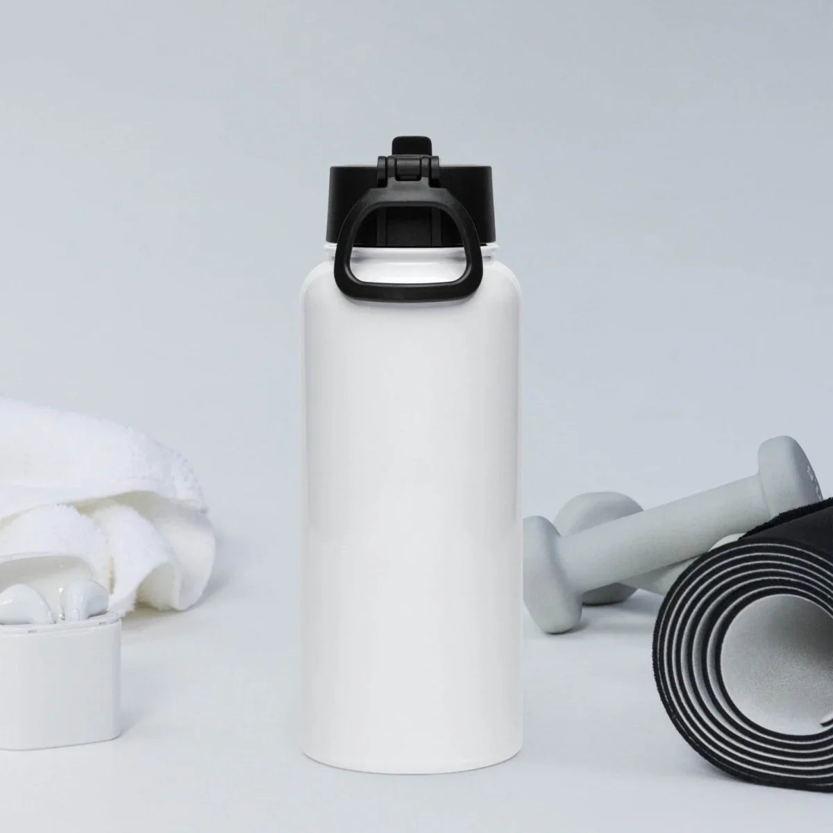 Stainless steel water bottle with a straw lid - The Flying Ortho
